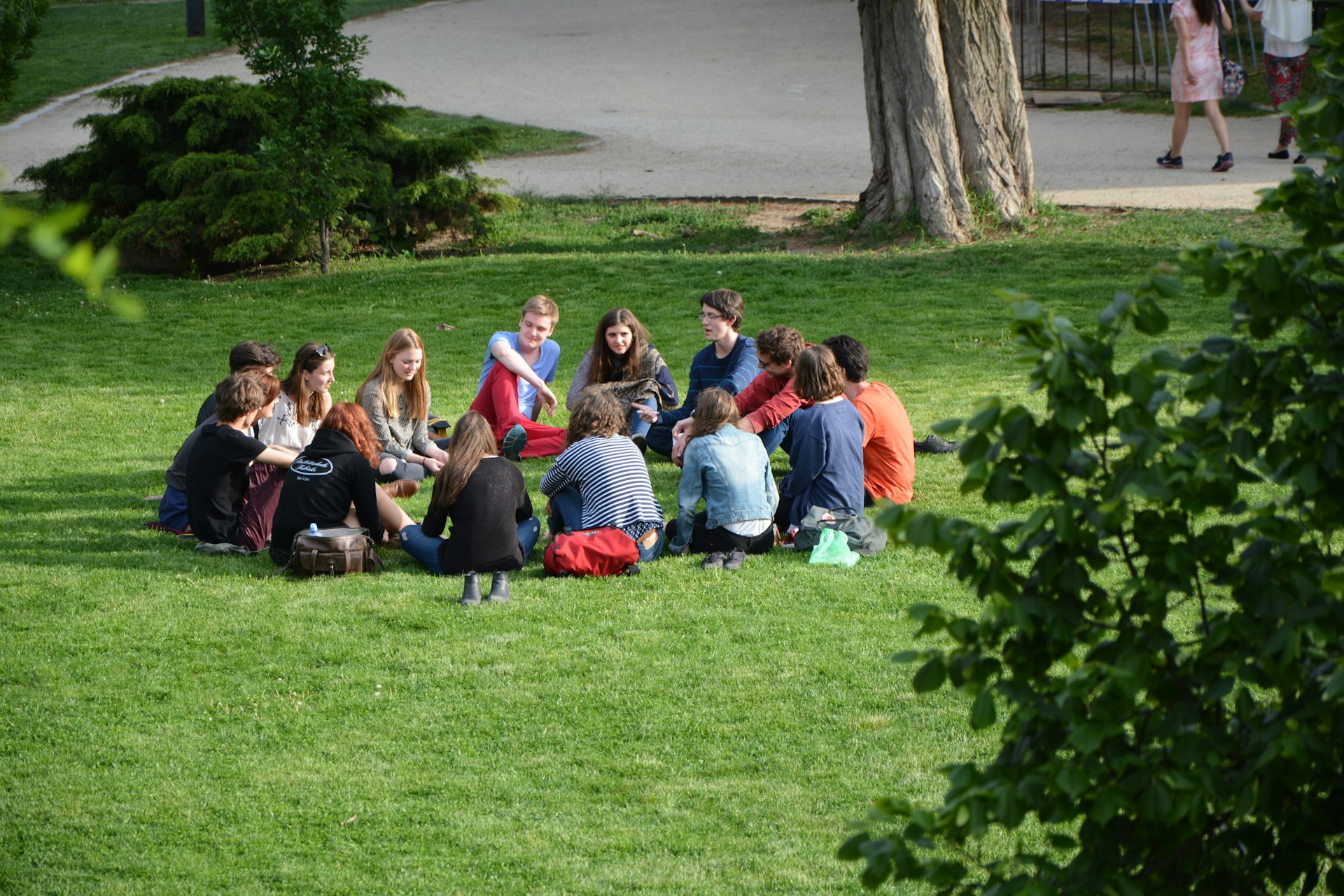 People engaged in discussion and debate